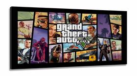 Quadro Decorativo Jogo GTA 5 em tecido canvas 130x60 sala quarto Quadro Decorativo Jogo GTA 5 em tecido canvas 130x60 sala quarto