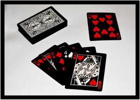 Quadro Decorativo Jogos Baralho Naipe Cartas Poker Com Moldura RC015