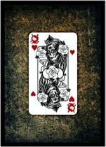 Quadro Decorativo Jogos Baralho Naipe Cartas Poker Com Moldura RC039