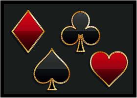 Quadro Decorativo Jogos Baralho Naipe Cartas Poker Com Moldura RC044