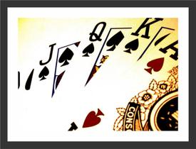 Quadro Decorativo Jogos Canastra Cartas Naipe Baralho Salas Decorações Com Moldura