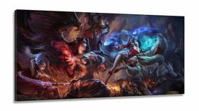 Quadro Decorativo Jogos lol em tecido canvas 130x60 Quadro Decorativo Jogos lol em tecido canvas 130x60