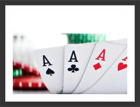 Quadro Decorativo Jogos Pôquer Cartas Naipe Baralho Salas Decorações Com Moldura