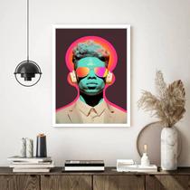 Quadro Decorativo Jovem Fone de Ouvido - 70x50cm