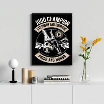 Quadro Decorativo Judô 45x34cm - Vidro e Moldura Branca Quadro Decorativo Judô 45x34cm - Vidro e Moldura Branca