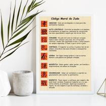 Quadro Decorativo Judô Código Moral 45x34cm Moldura Preta Quadro Decorativo Judô Código Moral 45x34cm Moldura Preta