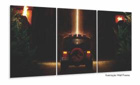 Quadro Decorativo Jurassic Park 3 Peças 120x60 Cm Em Tecido