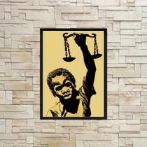 Quadro Decorativo Justiça Social 33X24Cm - Com Vidro
