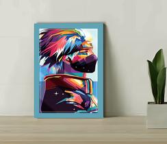 Quadro Decorativo kakashi Pop Art Escritório +Vidro 33x25 A4