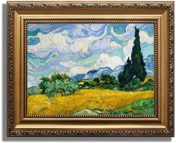 Quadro Decorativo KBKBART Van Gogh Vintage 23 x 30 cm com Moldura Dourada