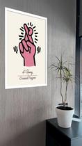 Quadro Decorativo Keith Haring Crossed Fingers - 70X50Cm