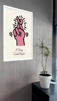 Quadro Decorativo Keith Haring Crossed Fingers - 70x50cm