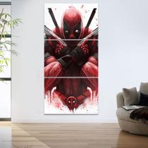 Quadro Decorativo Kit 60x120 cm Marvel Deadpool Sala Quarto