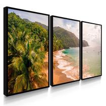 Quadro Decorativo Kit Praia Ondas Relax 55x40 Com Moldura Quadro Decorativo Kit Praia Ondas Relax 55x40 Com Moldura