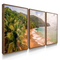 Quadro Decorativo Kit Praia Ondas Relax 55x40 Com Vidros Quadro Decorativo Kit Praia Ondas Relax 55x40 Com Vidros