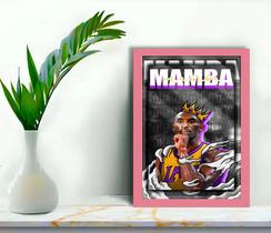Quadro Decorativo Kobe Mamba + Vidro 33x25 Sala Escritório Quadro Decorativo Kobe Mamba + Vidro 33x25 Sala Escritório
