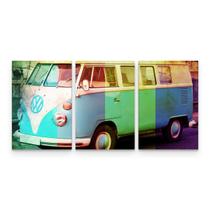 Quadro Decorativo Kombi Vintage Retrô Cores Mosaico Quadro Decorativo Kombi Vintage Retrô Cores Mosaico
