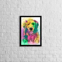 Quadro Decorativo Labrador Multicolorido 24x18cm