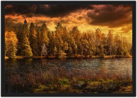 Quadro Decorativo Lago Rio Árvores Paisagem Natureza Decorações Com Moldura Quadro Decorativo Lago Rio Árvores Paisagem Natureza Decorações Com Moldura