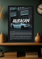 Quadro Decorativo Lamborghini Huracán - Com Vidro Tamanho:21cm x 30cm (A4)