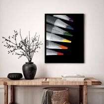 Quadro Decorativo Lápis Colorido - 70x50cm