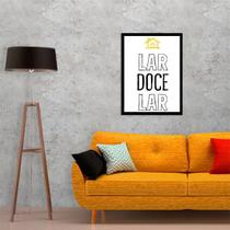 Quadro Decorativo Lar Doce Lar Preto e Amarelo 45x34cm Quadro Decorativo Lar Doce Lar Preto e Amarelo 45x34cm