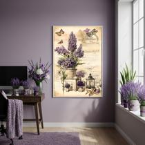 Quadro Decorativo Lavanda Despertar - 70x50cm Mold Branca Quadro Decorativo Lavanda Despertar - 70x50cm Mold Branca