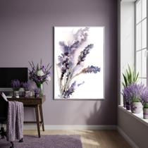 Quadro Decorativo Lavanda Fragmento - 70x50cm Mold Preta
