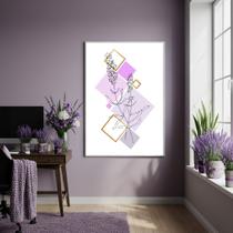 Quadro Decorativo Lavanda Leve - 70x50cm Mold Preta