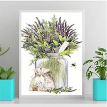 Quadro Decorativo Lavanda Provençal 33X24Cm Branca