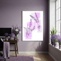 Quadro Decorativo Lavanda Simples - 70x50cm Mold Branca Quadro Decorativo Lavanda Simples - 70x50cm Mold Branca