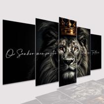 Quadro Decorativo Leão 0 Senhor é meu Pastor nada me faltará