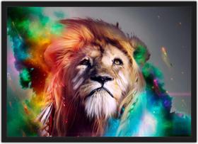 Quadro Decorativo Leão Animais Abstrato Decoração Com Moldura Quadro Decorativo Leão Animais Abstrato Decoração Com Moldura
