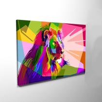 Quadro Decorativo Leão Colorido Artistico 2 - Multidecco