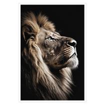 Quadro Decorativo Leão Da Fé Moldura Branca Cx Alta 40x60 Quadro Decorativo Leão Da Fé Moldura Branca Cx Alta 40x60