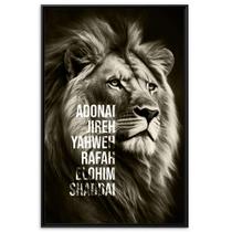 Quadro Decorativo Leão de Judá Deus Jesus em Canvas 53x43cm Quadro Decorativo Leão de Judá Deus Jesus em Canvas 53x43cm