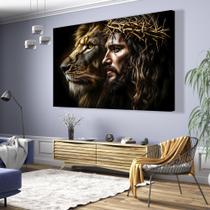 Quadro Decorativo Leão de Judá & Jesus Cristo