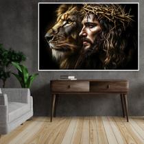 Quadro Decorativo Leão de Judá & Jesus Cristo