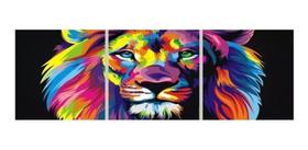 Quadro Decorativo Leao De Juda Lindo 3 Peças