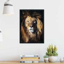 Quadro Decorativo Leão de Judá Lion Sala Quarto Escritório 43x63 - ARTPAREDE