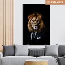 Quadro decorativo leão e seu terno