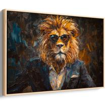 Quadro decorativo Leão Elegante no Crepúsculo Urbano - Art Canvas