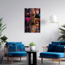 Quadro Decorativo Leão Filhote Cidade Animais Selva de Pedra