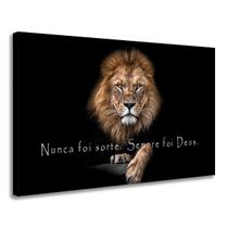 Quadro Decorativo Leão judá Frase Nunca foi Sorte Sempre Foi Deus Sala Quarto Escritório Tela Canvas 60x90cm Quadro Decorativo Leão judá Frase Nunca foi Sorte Sempre Foi Deus Sala Quarto Escritório Tela Canvas 60x90cm