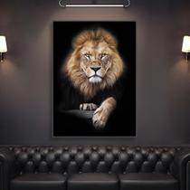 Quadro Decorativo Leão Judá Rei Luxo Moderno Premium Grande