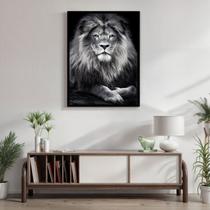 Quadro Decorativo Leão King 003 Moldura em Madeira 60x80cm