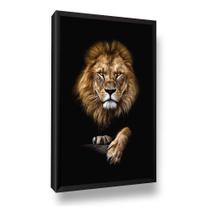 Quadro Decorativo Leão King Grande Moldura Sala