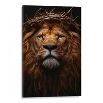 Quadro decorativo Leão Majestoso com Coroa de Espinhos - Art Canvas