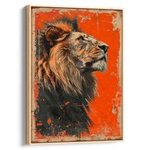 Quadro decorativo Leão Majestoso em Chamas da Coragem - Art Canvas
