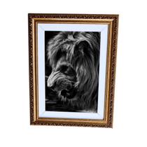 Quadro Decorativo Leão Mostrando Dentes A3 - FR037 Luxo
